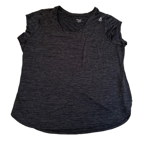 💜 Reebok Performance Dark Gray V-Neck Activewear T-Shirt - Size 2X - Picture 1 of 6